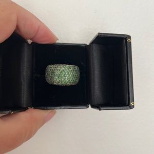 Ross Simons Tsavorite Pave Ring sterling size 9